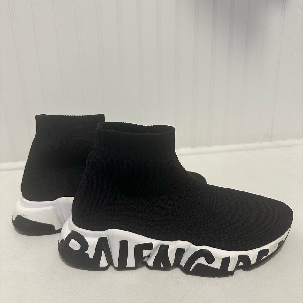 Balenciaga Black and White Sock Sneakers